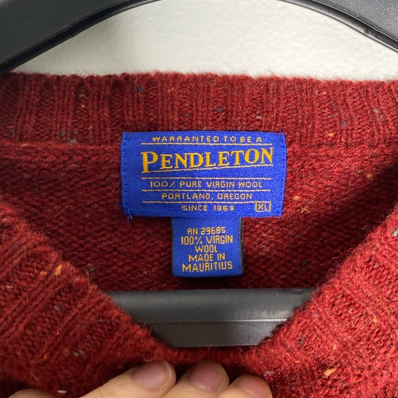Pendleton Men’s Vintage Pullover Sweater Red Wool - Picture 2 of 6